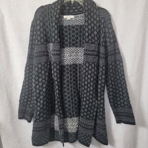 Adam Levine Cardigan‎ Long Sweater Black And GRAY Knit WOMENS LARGE